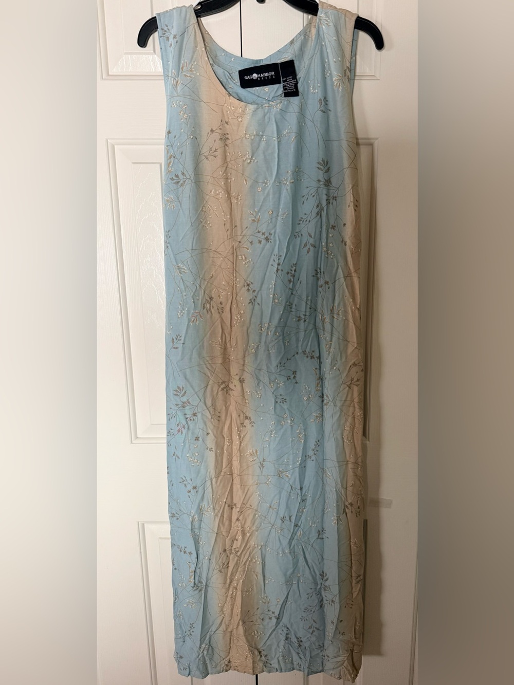 Sag Harbor Elegant Blue and Cream Floral Maxi Skirt